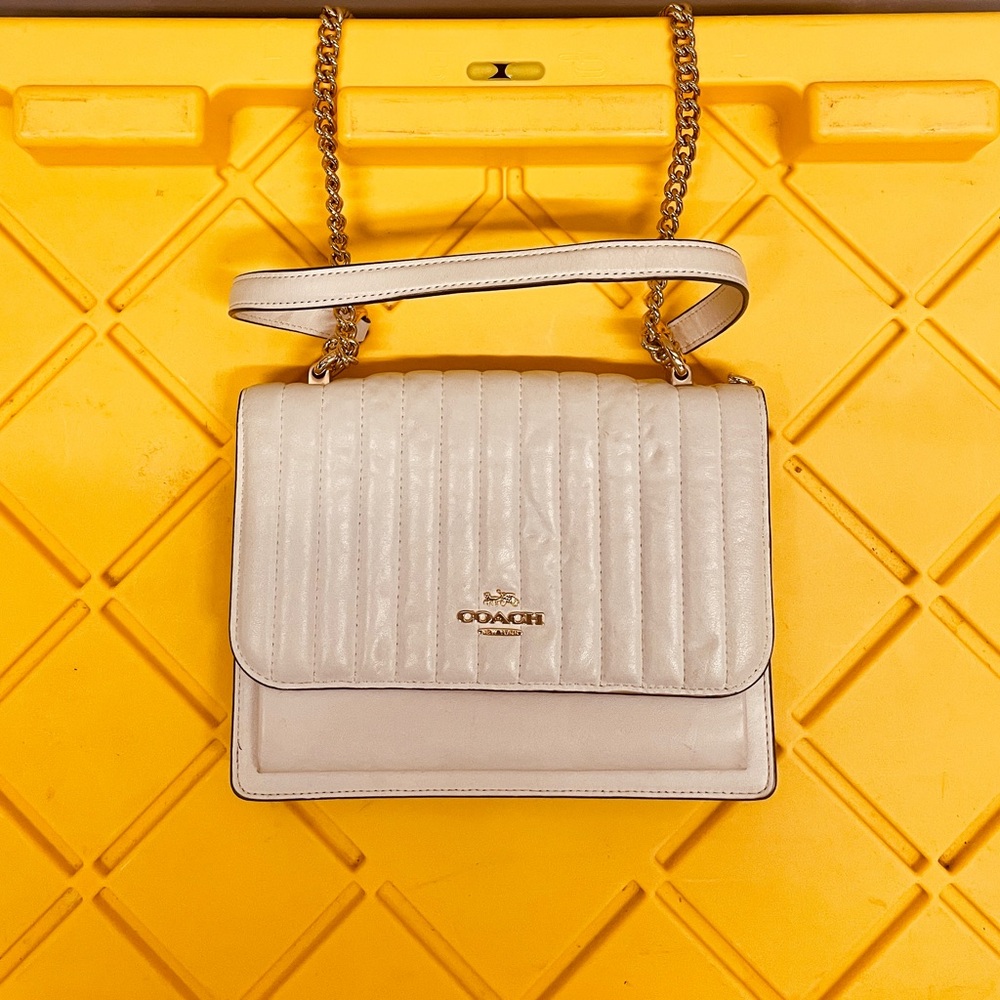 Coach Ivory Quilted Shoulder Bag